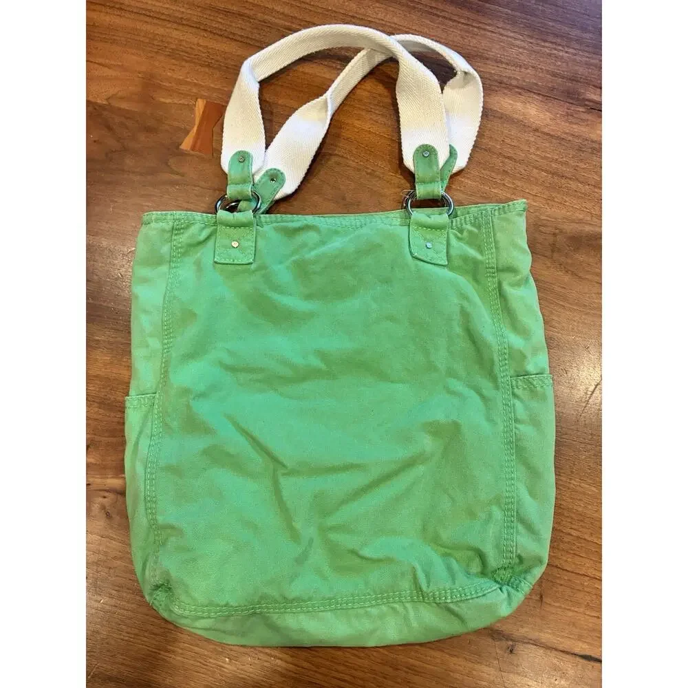 [[Y2K FASHION]] Bright Green Aeropostale Tote Bag 100% Cotton Retro Fabulous! - Picture 4 of 6